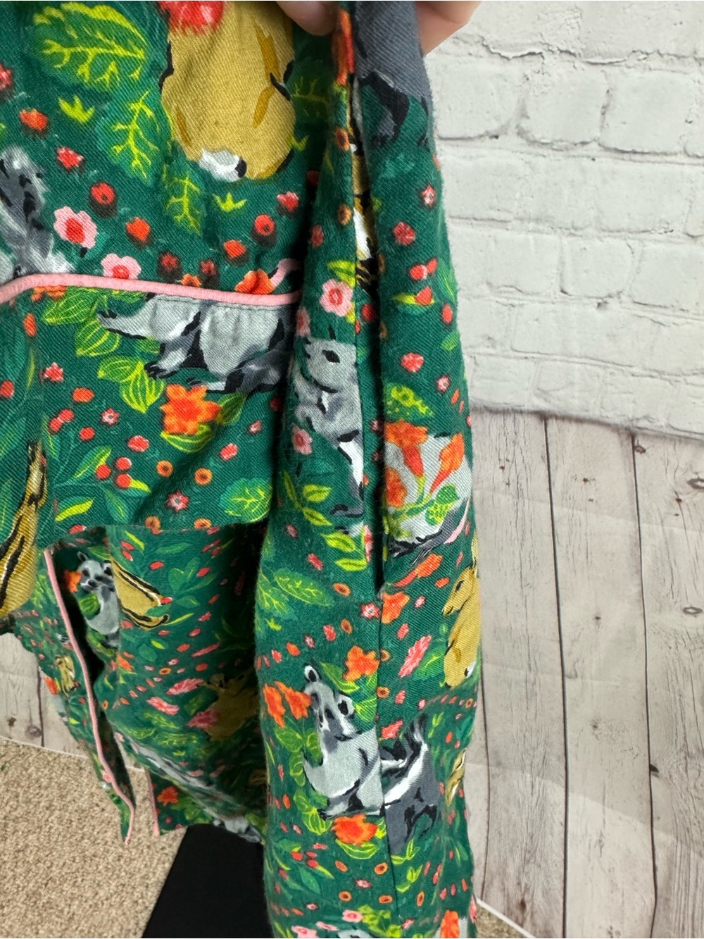 Printfresh Woodland Critters Organic Cotton Sleep Shirt Nightgown Green Sz Small - Picture 7 of 8